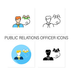 Public Relations Officer Icons Set