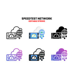 Speed Test Network Icon Set With Different Style