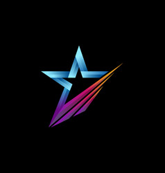 3d Star Comet Flaming Meteor Logo