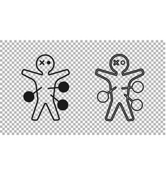 Black Voodoo Doll Icon Isolated On Transparent