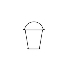 Bucket Thin Line Icon Hand Drawn Thin Line