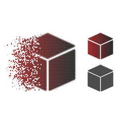 Damaged Dot Halftone Cube Icon