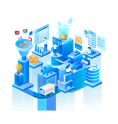 E Commerce Process Steps In Isometric