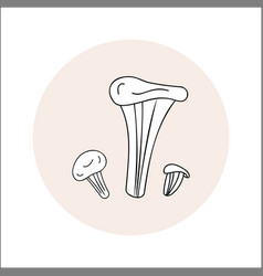 Oyster Mushrooms Line Icon Black Outline In Circle