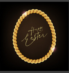 Easter Egg Frame Gold Twisted Braided Rope Border