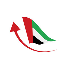 Flag Of The United Arab Emirates With Rising Arrow