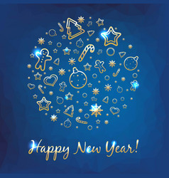 New Year Blue Poligonal Background