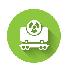 White Radioactive Cargo Train Wagon Icon Isolated