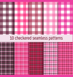 10 Checkered Seamless Patterns In Red Shades