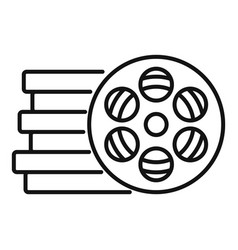 Reel Stack Icon Outline Film Video Movie