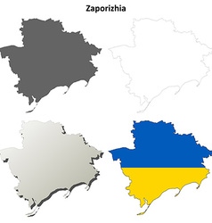 Zaporizhia Blank Outline Map Set