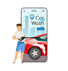 Car Wash Cartoon Smartphone App Screen Mobile