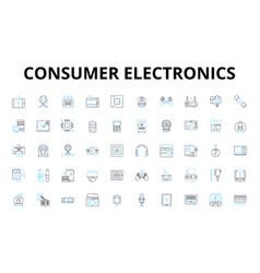 Consumer Electronics Linear Icons Set Smartph