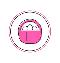 Filled Outline Basket With Easter Eggs Icon