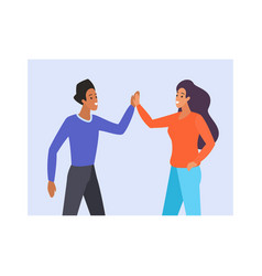 Man And Woman Giving High Five Nonverbal