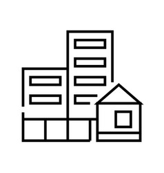 Office Buldings Line Icon Concept Sign Outline