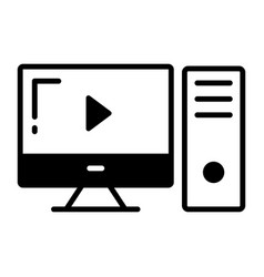 Trendy Design Of Desktop Computer Premium Icon