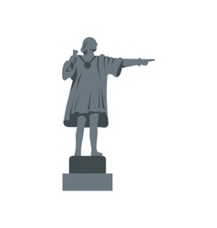 Christopher Columbus Statue Icon Flat Style