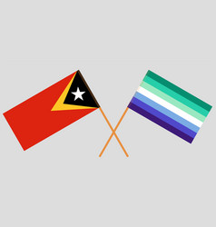 Crossed Flags Of East Timor And Gay Men Pride