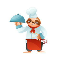 Funny Sloth Mammal As Chef Wearing Red Apron