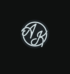 Initials Ak Logo Monogram With Simple Circle Line