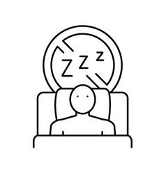 Difficulty Falling Asleep At Night Line Icon