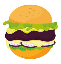 Isolated Vegan Burger Sketch Icon