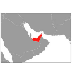 United Arab Emirates Map On Gray Base