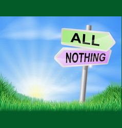 All Or Nothing Decision Sign