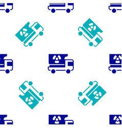 Blue Truck With Radiation Materials Icon Isolated