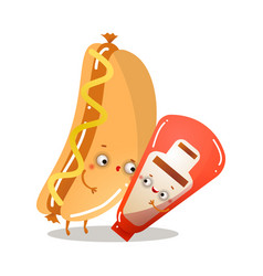 Cute Healthy Hot Dog Character Is Dancing Tango