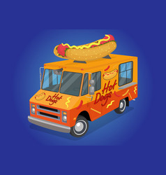 Food Truck With Hot Dogs Branding