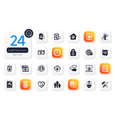 Set Of Business Flat Icons Interview Job Brand