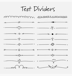 Hand drawn text dividers doodle wedding dividers Vector Image