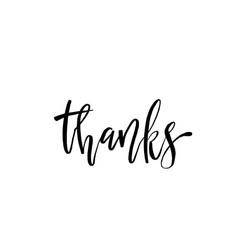 Golden thank you hand lettering greeting card Vector Image