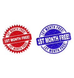 1st Month Free Round And Rosette Stamp Seals