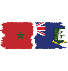 British Virgin Islands And Morocco Grunge Flags