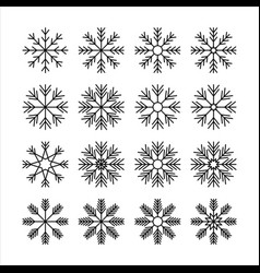 Set Of Simple Snowflakes Icons