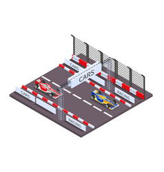 Cars Racing Isometric Composition