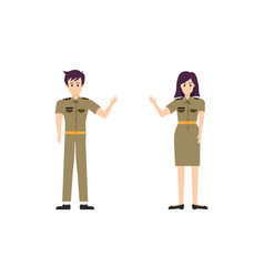 Flat Character Of Thai Government Officer