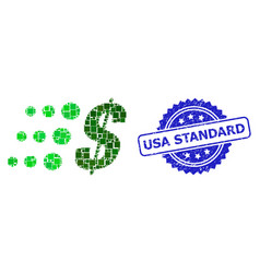 Grunge Usa Standard Stamp Seal And Square Dot