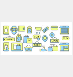 Shopping Icon Isolated Sketch Clipart Stock