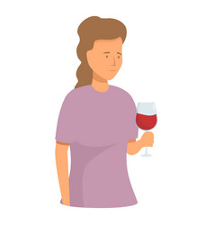 Woman Tasting Red Wine Glass At Home