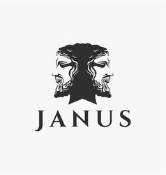 Ancient Vintage Greek Janus God Logo