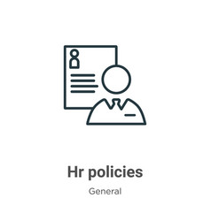 Hr Policies Outline Icon Thin Line Black