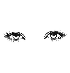 Pretty Woman Eyes Female Vision Black Drawing