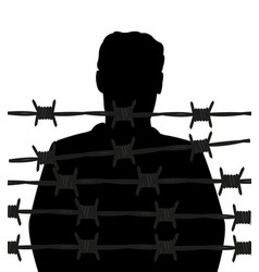 Silhouette Of The Person For Barbed Wire