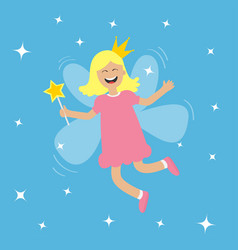 Tooth Fairy Flying Wings Smiling Teeth Mouth Girl