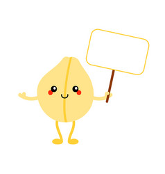 Chick Pea Seed Character Holding Sign