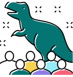 Dinosaur Kids Party Color Icon